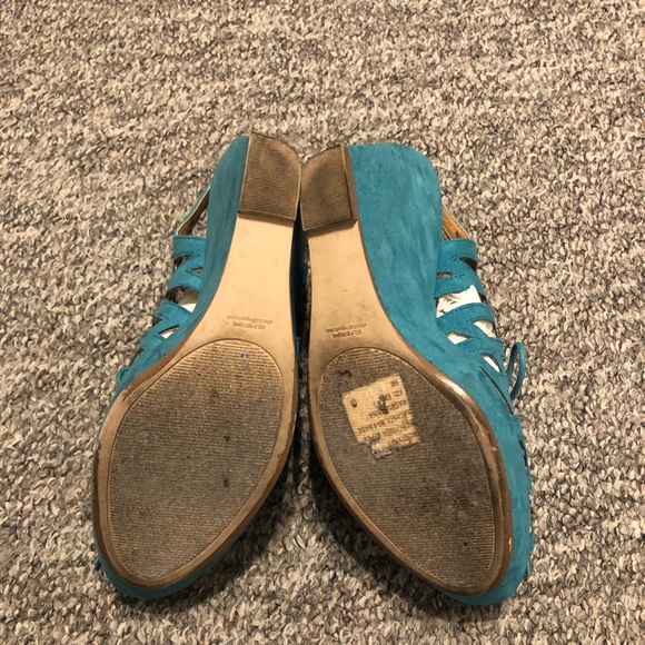 Nine West Smootheff turquoise Wedge Sandal size 9 - Picture 5 of 8